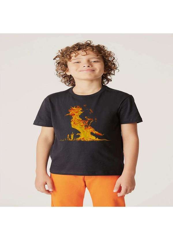 Reserva Mini - Camiseta Mini Pica Pau Fogo Preto