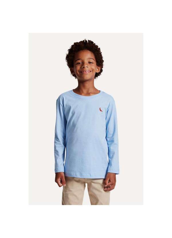 Reserva Mini - Camiseta Ml Pica Pau Bordado Brasa Mini Reserva Mini Azul