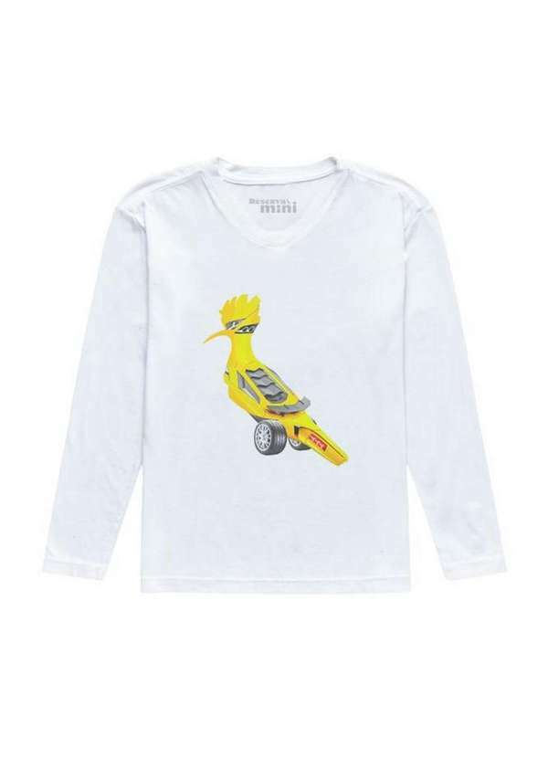 Reserva Mini - Camiseta Ml Pica Pau Carro Reserva Mini Branco