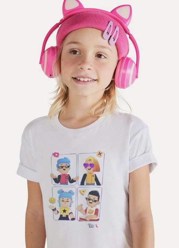 Reserva Mini - Camiseta Personagens Pk Xd Confortável Reserva Mini Branco