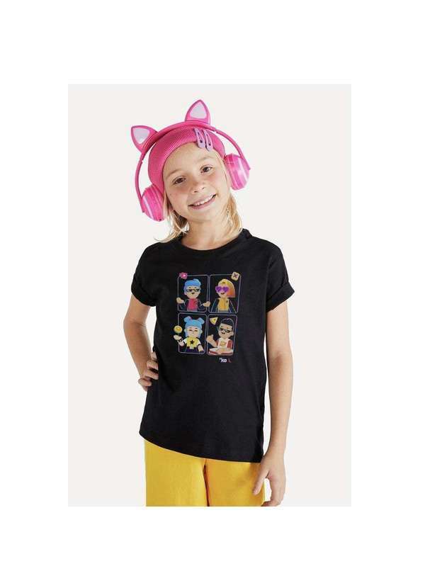 Reserva Mini - Camiseta Personagens Pk Xd Confortável Reserva Mini Preto