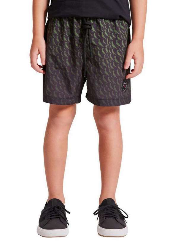 Reserva Mini - Short Praia Est Pica Pau Color Reserva Mini Verde Escuro