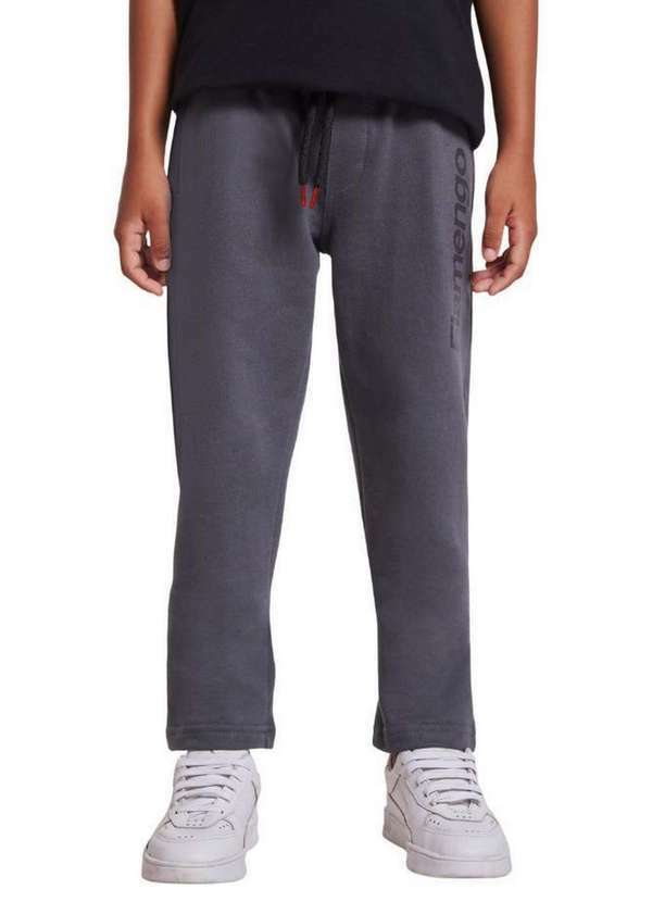 Reserva Mini - Calça Moletom Flamengo Reserva Mini Cinza Mescla/Preto