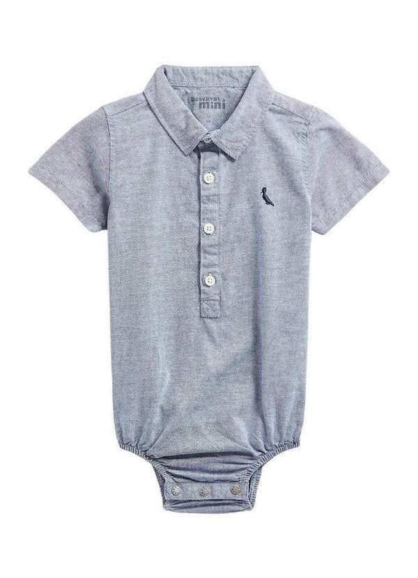 Reserva Mini - Camisa Bb Macaquinho Oxford Mc Reserva Mini Marinho