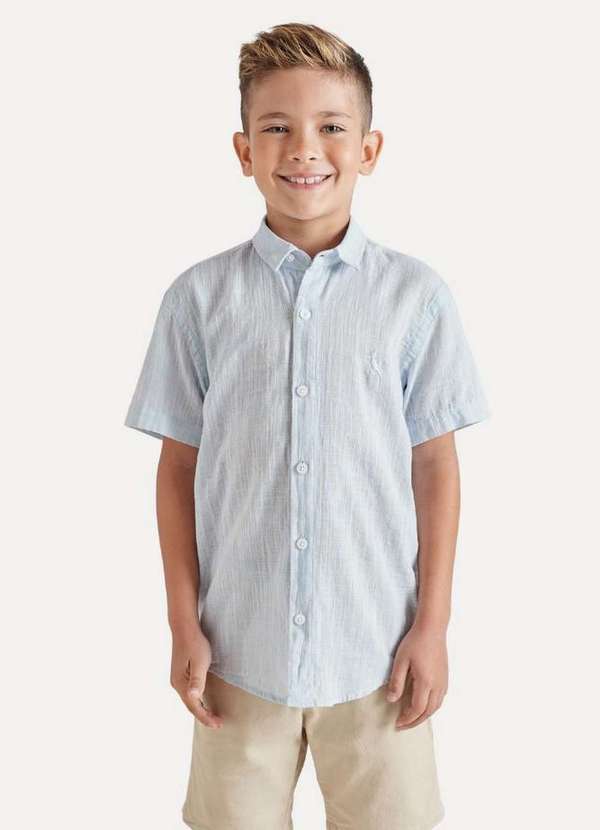 Reserva Mini - Camisa Infantil Flame Manga Curta Estilo Reserva Mini Azul