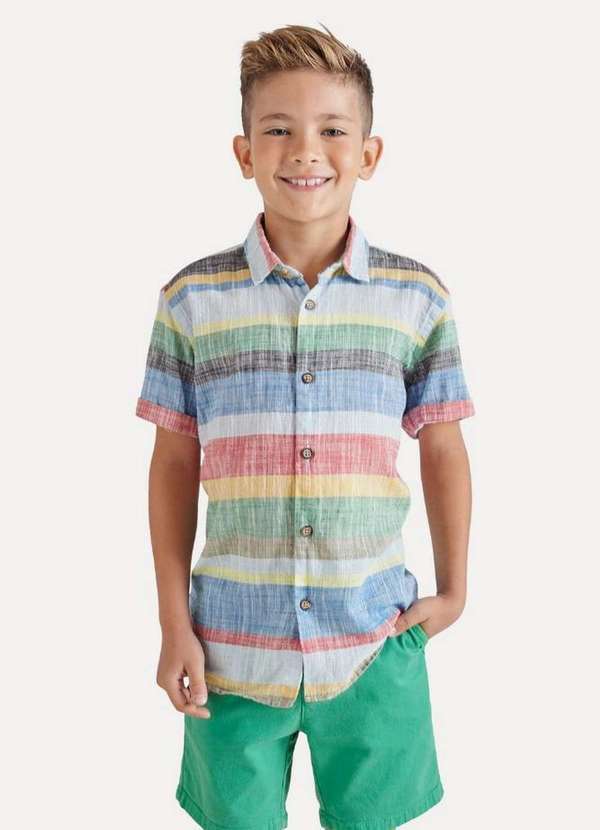 Reserva Mini - Camisa Mini Mc Ft Sao Luis Azul