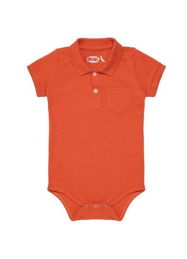 Reserva Mini - Polo Bb Macaquinho Piquet Básica Reserva Mini Laranja Queimado