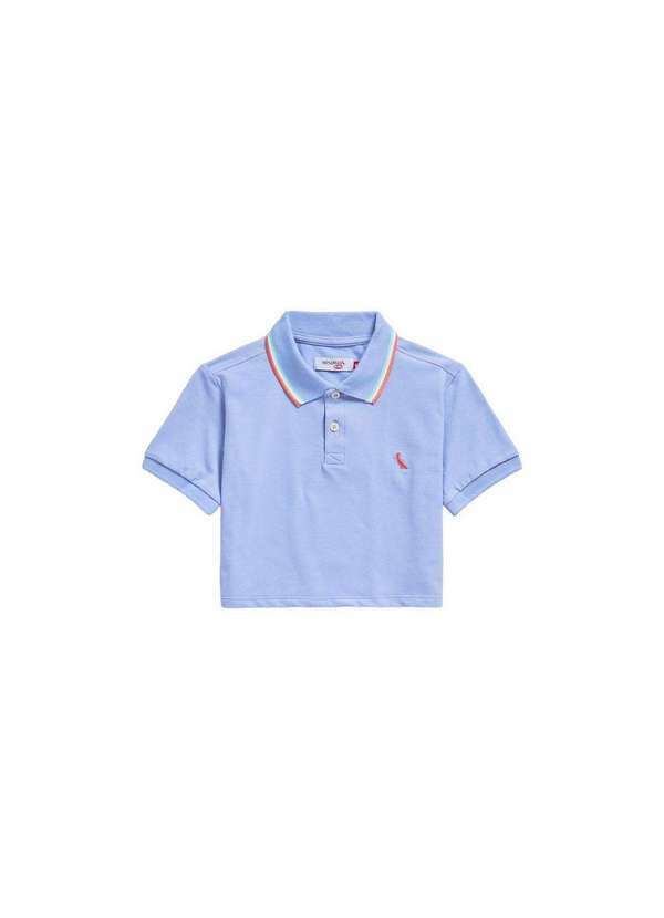 Reserva Mini - Polo Menina Cropped 3 Frisos Reserva Mini Lilas