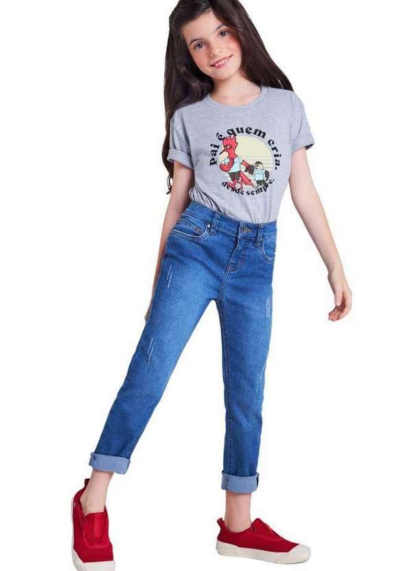 Reserva Mini - Camiseta Estampada Pai e Quem Cria Reserva Mini Cinza Mescla 2