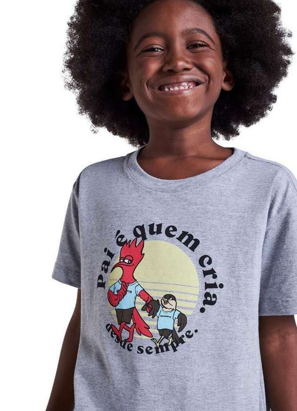 Reserva Mini - Camiseta Estampada Pai e Quem Cria Reserva Mini Cinza Mescla 3