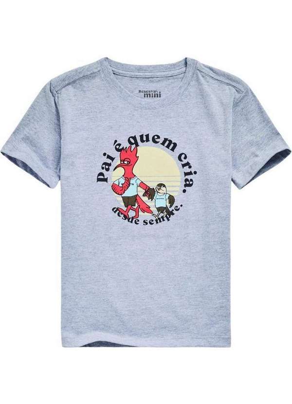 Reserva Mini - Camiseta Estampada Pai e Quem Cria Reserva Mini Cinza Mescla 6