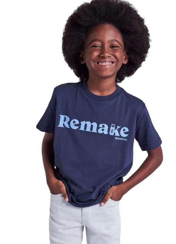 Reserva Mini - Camiseta Estampada Remake Reserva Mini Marinho