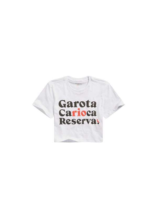 Reserva Mini - Camiseta Menina Silk Garota Carioca Reserva Mini Branco