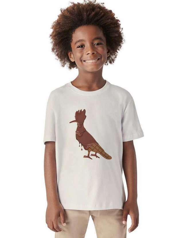 Reserva Mini - Camiseta Pica Pau Chocolate Reserva Mini Branco