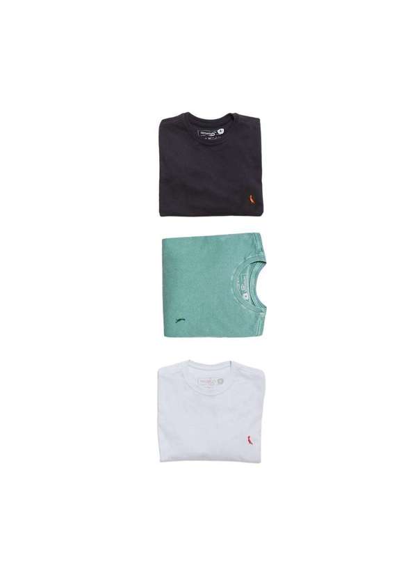 Reserva Mini - Kit 3 Camisetas Brasa e Limo Reserva Mini Preto/Branco/Verde Stoned