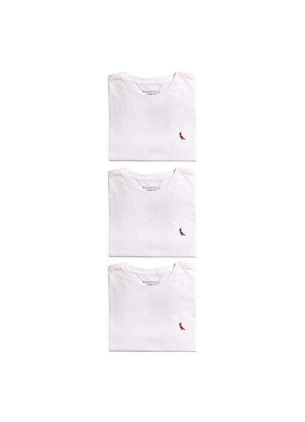 Reserva Mini - Kit 3 Camisetas Brasa Pica Pau Bordado Reserva Mini Branco