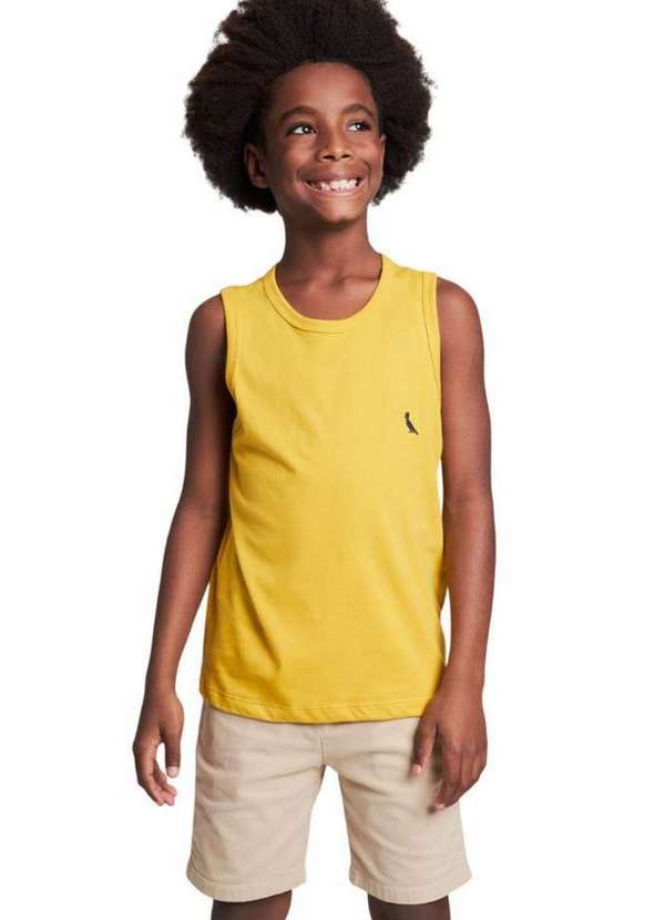 Reserva Mini - Regata Gota Pica Pau Bordado Reserva Mini Amarelo