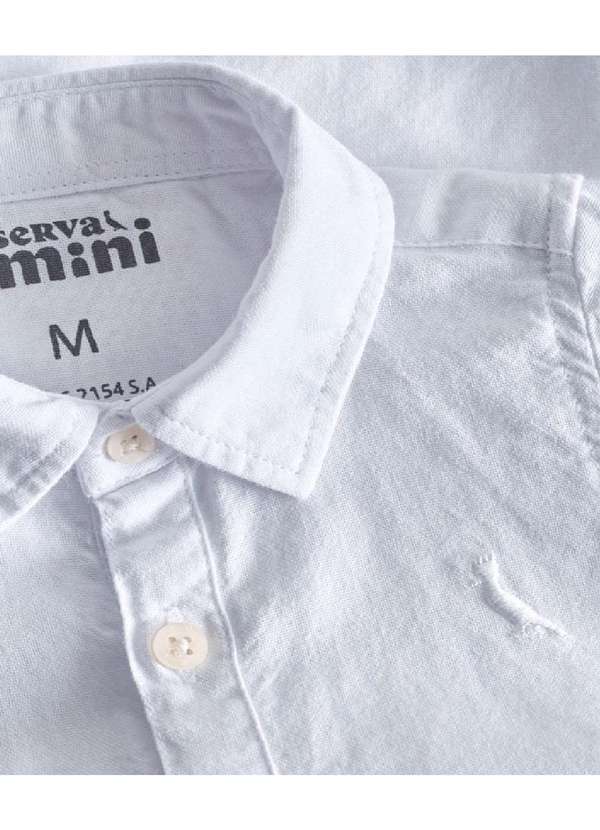 Reserva Mini - Camisa Bb Macaquinho Oxford Manga Curta Reserva Mini Branco 2