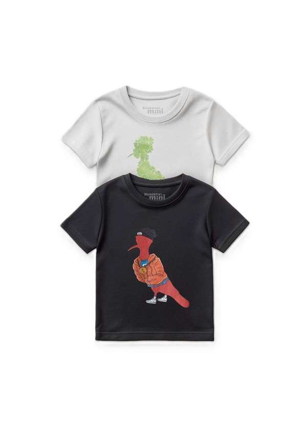 Reserva Mini - Kit 2 Camisetas Sorte e Musica Reserva Mini Preto/Branco