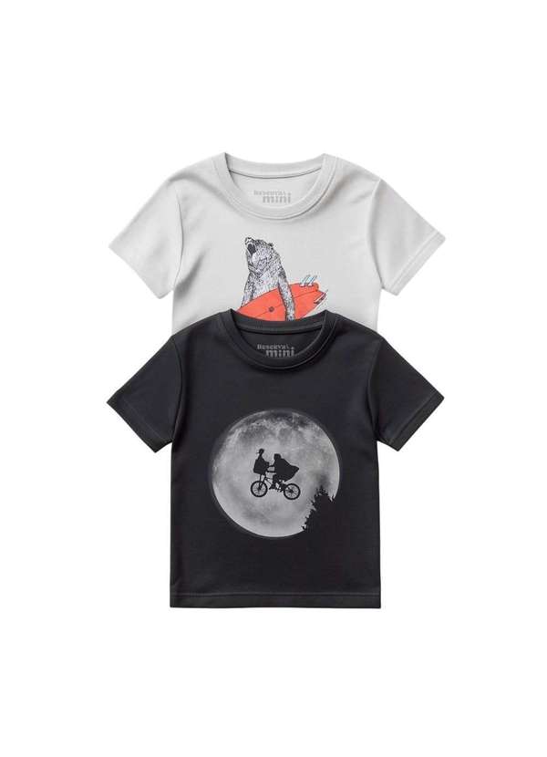 Reserva Mini - Kit 2 Camisetas Surf Bear e Et Reserva Mini Preto/Branco