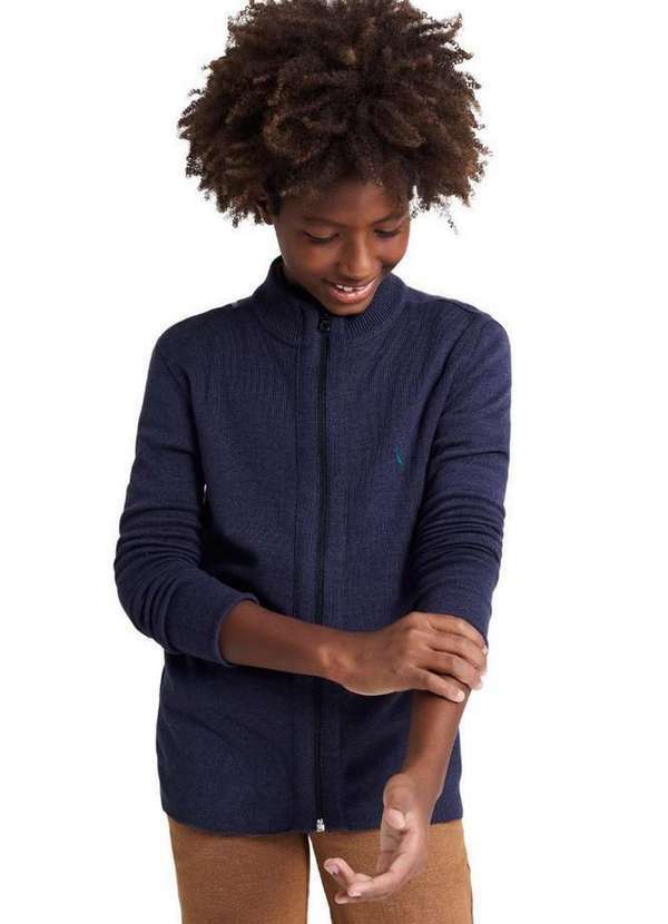Reserva Mini - Casaco Tricot Sm Df Zíper Reserva Mini Jeans