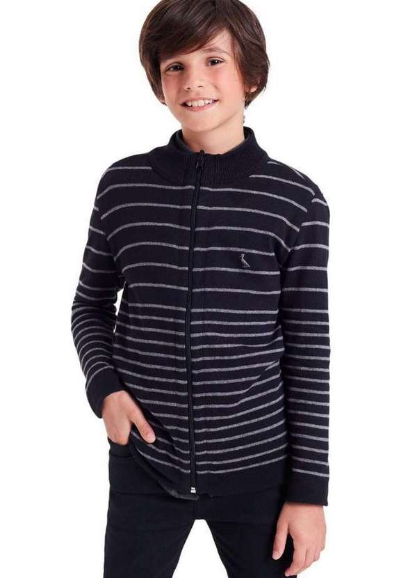 Reserva Mini - Casaco Tricot Sm Df Zíper Reserva Mini Preto