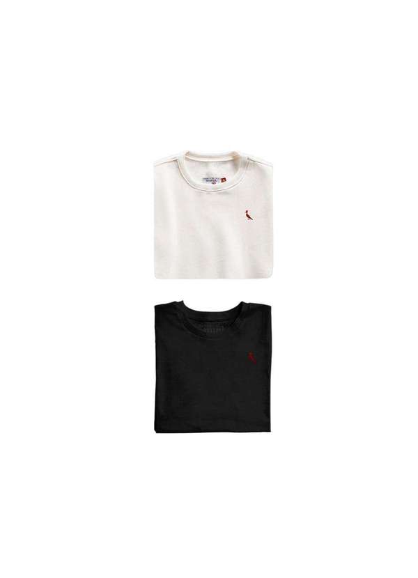 Reserva Mini - Kit Moletom e Camiseta Reserva Mini Preto/Off White