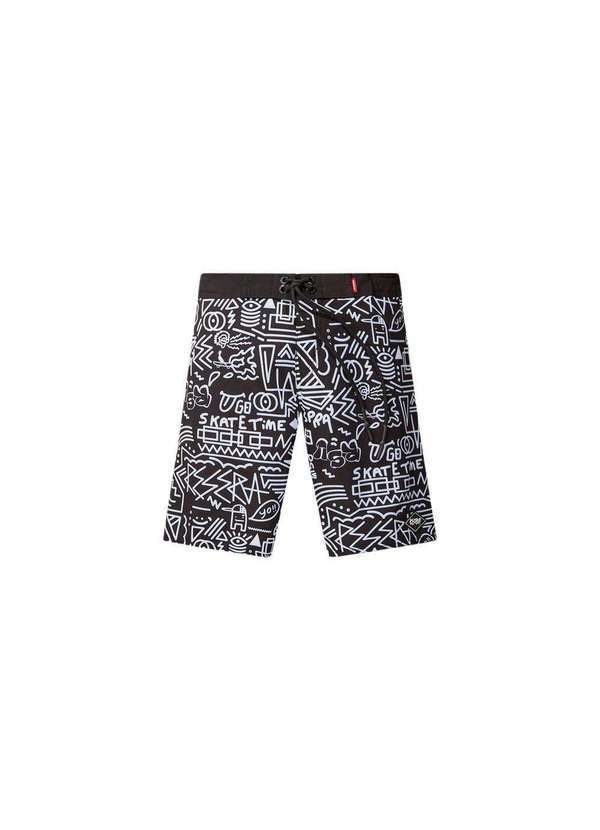 Reserva Mini - Boardshort Mini Doodles Graffiti Reserva Mini Preto