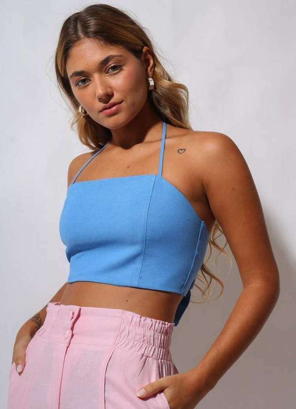 Eight Brand - Top Eight Brand Amarrar Jade Feminino Azul