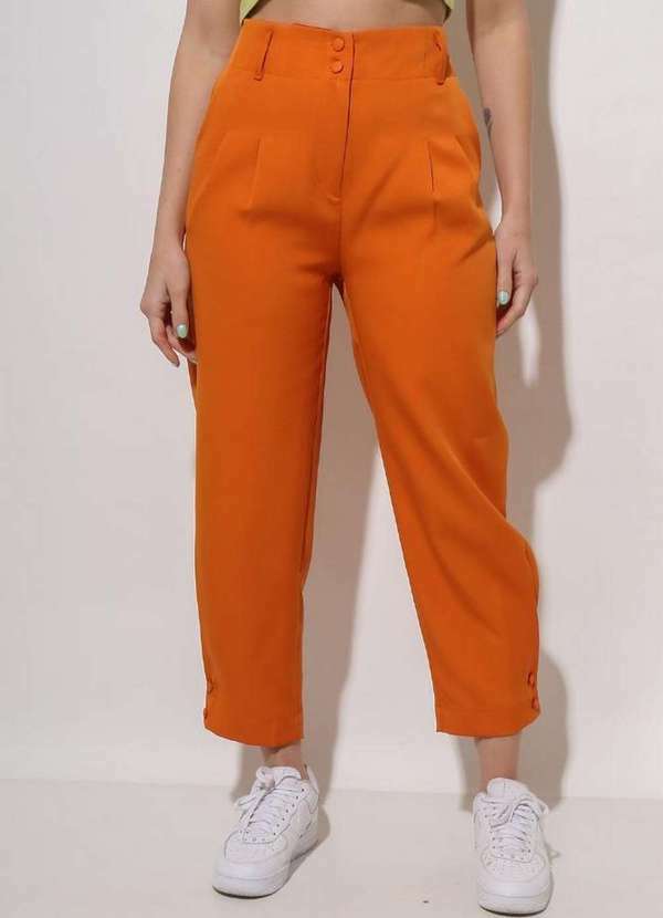 Eight Brand - Calça Eight Brand Corine Alfaitaria Feminina Tangerina