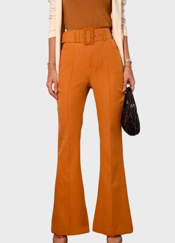 Eight Brand - Calça Eight Brand Flare Bianca Feminina Ginger