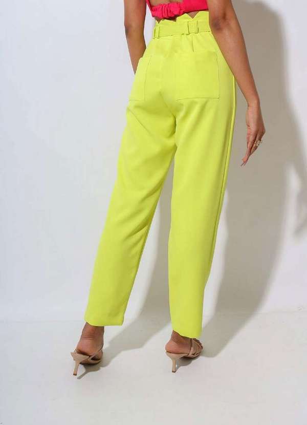 Eight Brand - Calça Eight Brand Luna com Cinto Feminina Amarelo Limao 4
