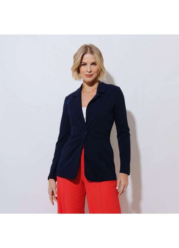 Blazer Boyfriend Eight Brand Acinturado Feminino Marinho Eight Brand 0943