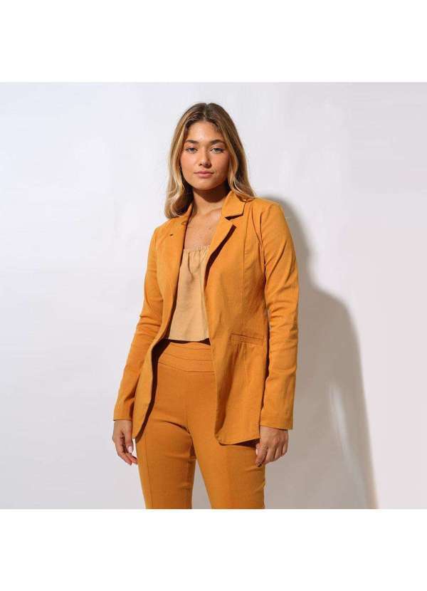 Eight Brand - Blazer Eight Brand Bengaline Leila Feminino Ocre