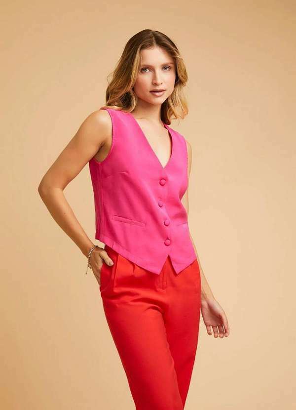 Eight Brand - Colete Eight Brand Jessica Alfaiataria Feminino Pink