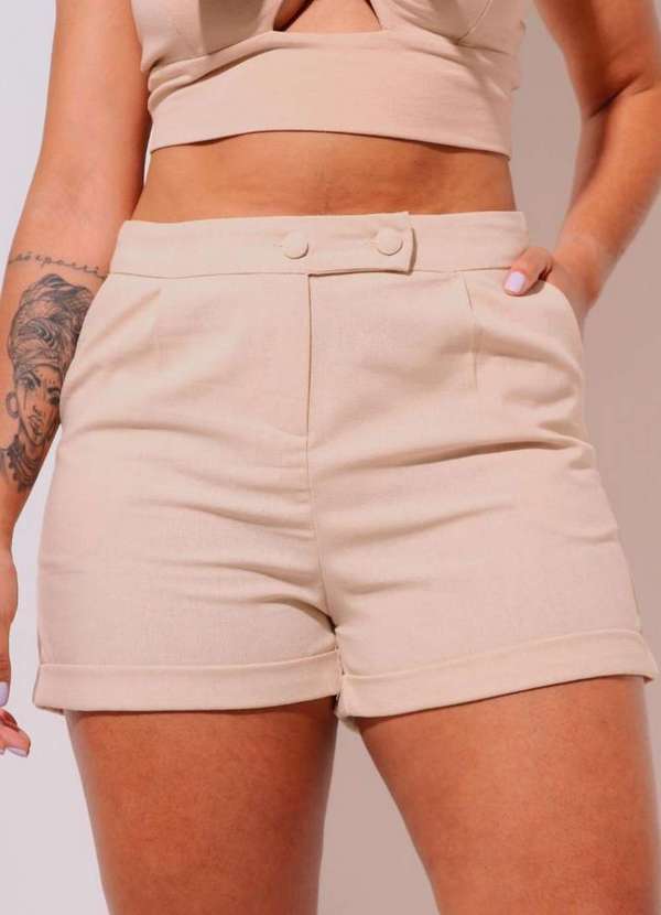 Short Eight Brand Viscolinho Dani Feminino Areia Eight Brand