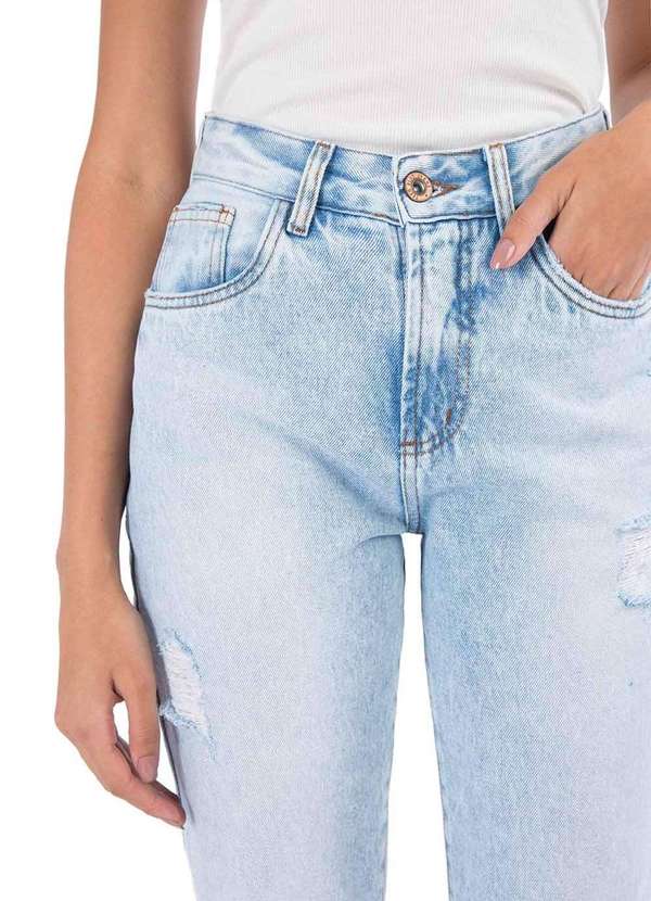 Taco - Calca Jeans Mom Destroyer Azul 5