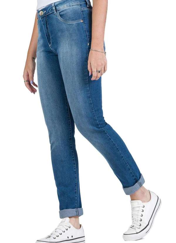 Taco - Calca Jeans Straight Stone Azul