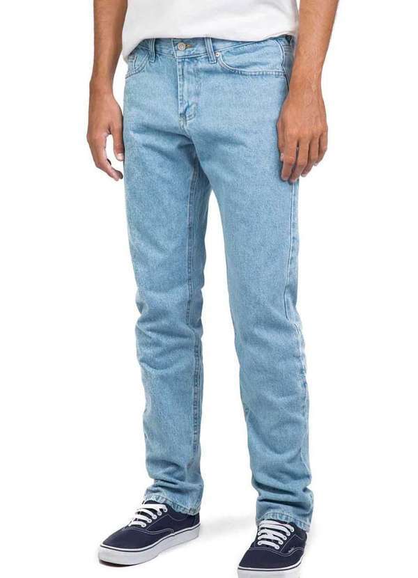 Taco - Calca Jeans Straight Basic Destroyer Azul