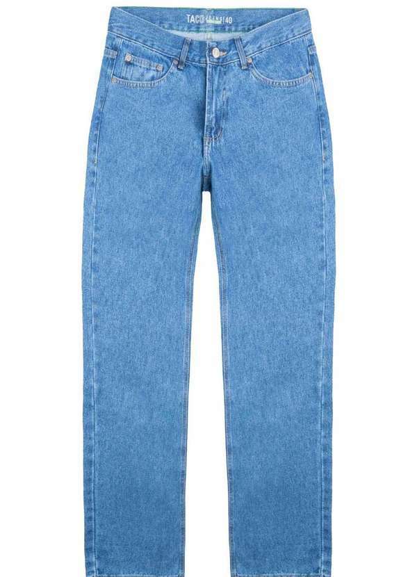 Taco - Calca Jeans Straight Basic Super Stone Azul