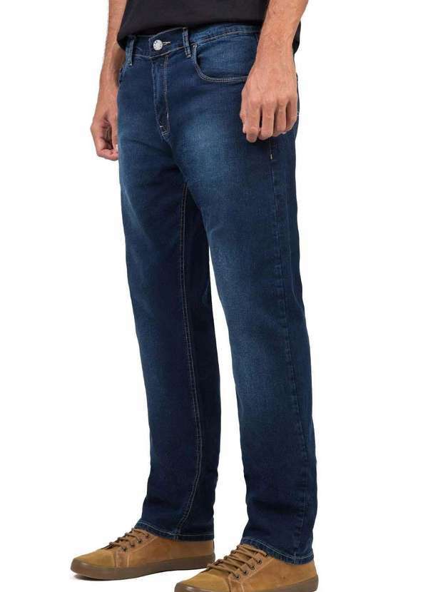 Taco - Calca Jeans Straight Especial Stone Azul