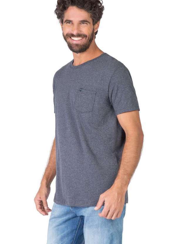 Taco - T-Shirt Basica Comfort com Bolso Grafit Cinza
