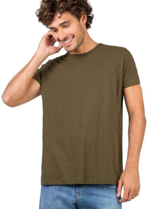 Taco - T-Shirt Basica Comfort Mescla Vd Msg Verde