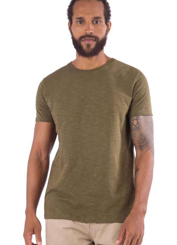 Taco - T-Shirt Color Premium Fit Flame sem Costura Verde Musgo Verde