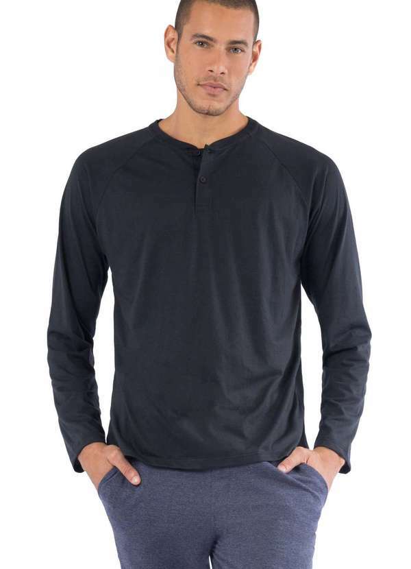 Taco - T-Shirt de Manga Longa Preta Preto