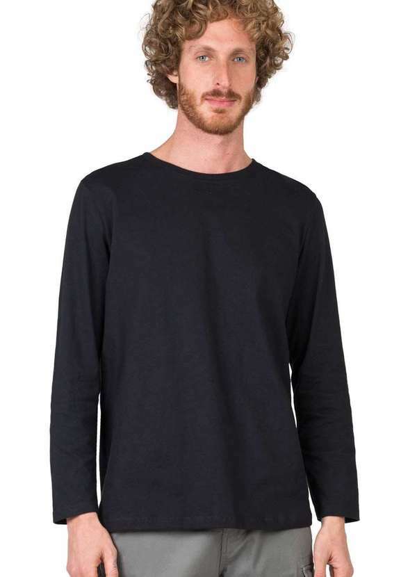 Taco - T-Shirt de Manga Longa sem Costura Preto Preto