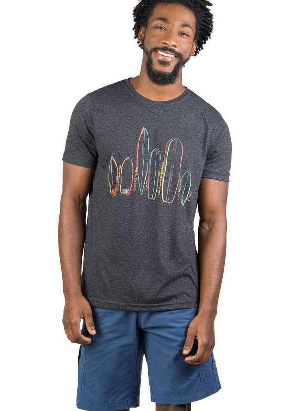 Taco - T-Shirt Estampada Pranchas Moline Grafite Cinza