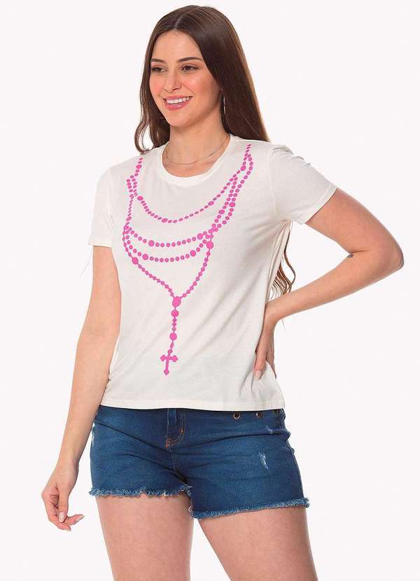 Daniela Cristina - Blusa Daniela Cristina Rosario Branco Branco