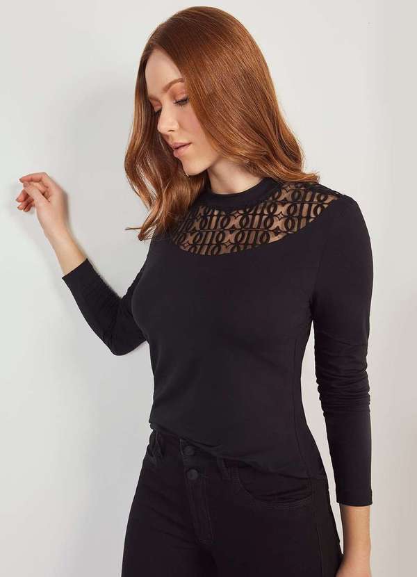 Daniela Cristina - Blusa Feminina Daniela Cristina 208dc10049 Preto Preto