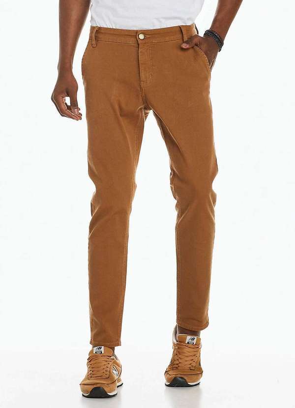 Denuncia - Calca Jeans Masculina Low Denuncia 101324353 Azul Marrom